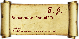 Braunauer Január névjegykártya
